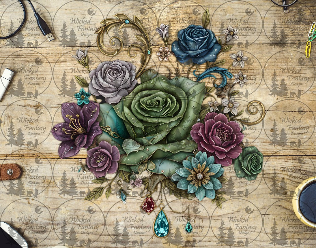 UVDTF Verdant Rose Garden Floral