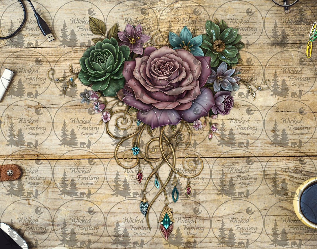 UVDTF Antique Rose Garden Florals