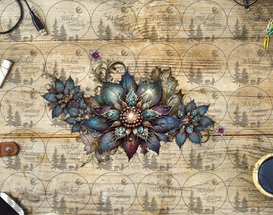 UVDTF Opulent Teal Plum Bouquet