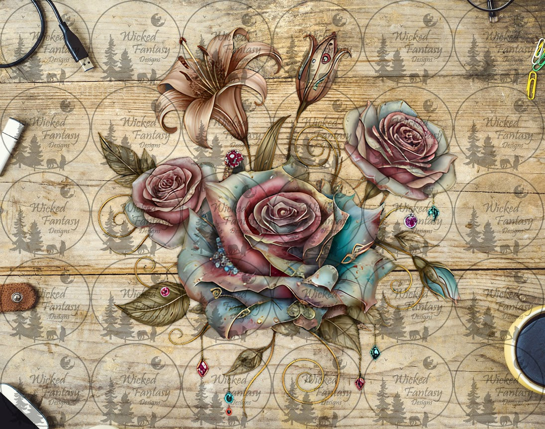 UVDTF Patina Jewel Florals
