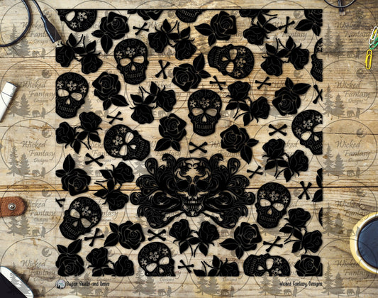 UVDTF Sugar Skulls and Bones 20oz 30oz 10"x10"