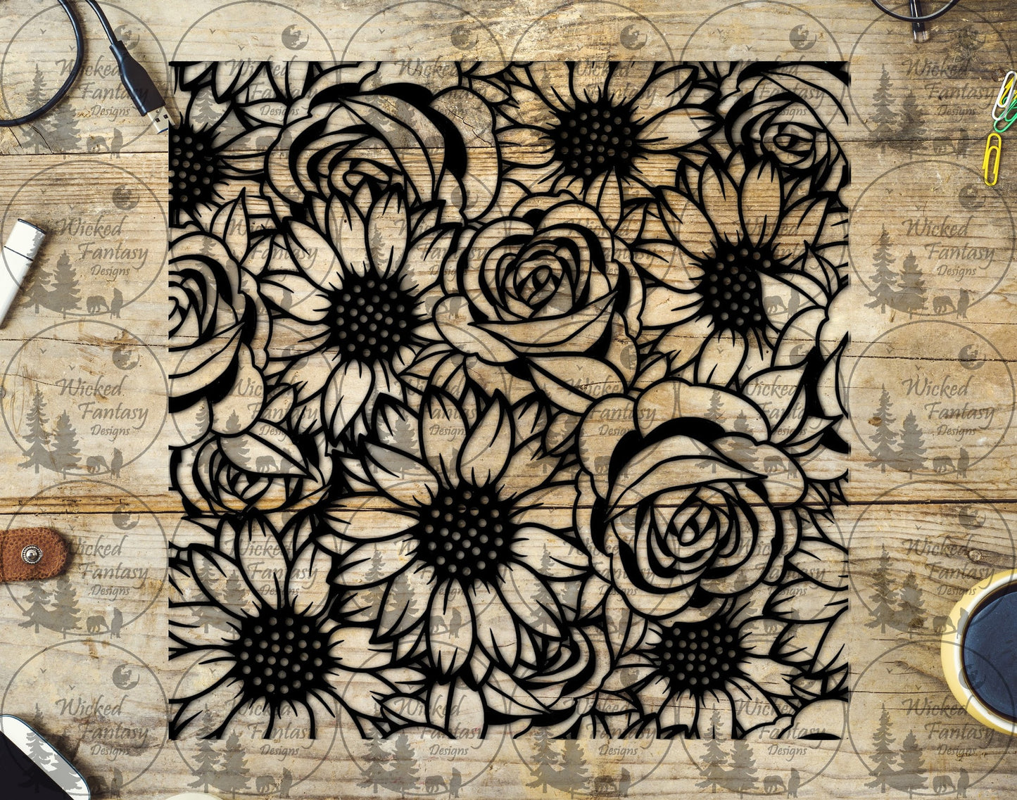 UVDTF Roses and Sunflowers 20oz 30oz 10"x10"