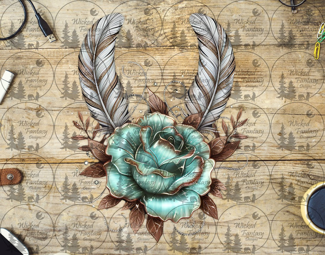 UVDTF Boho Turquoise Rose