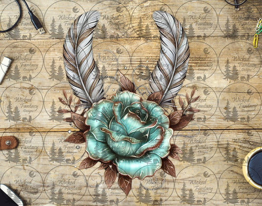 UVDTF Boho Turquoise Rose