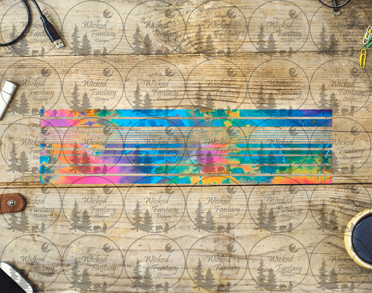 UVDTF Tie Dye 12"long  Narrow Striping Element