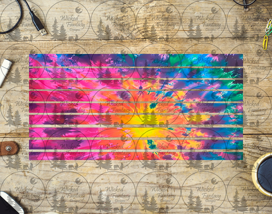UVDTF Tie Dye Neon Striping 6x12" element