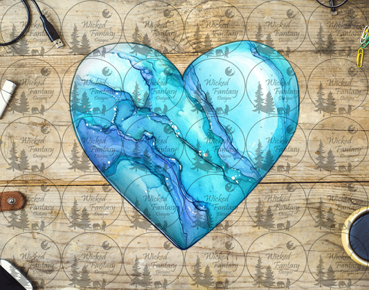 UVDTF Aqua Marble Heart