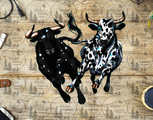 UVDTF Faux Rhinestone Bulls