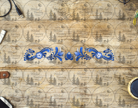 UVDTF Vintage Cornflower Blue Border Element 11"