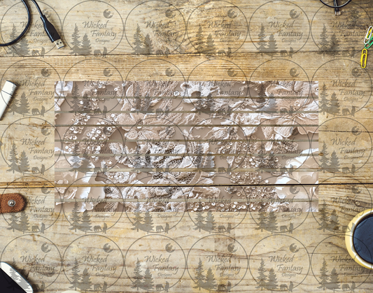 UVDTF White Wedding Lace Striping 6x12" element