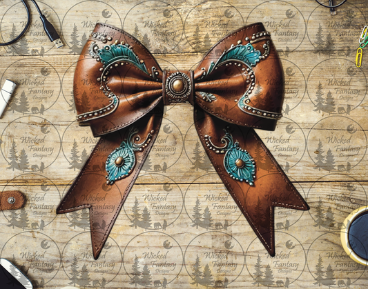 UVDTF Faux Leather Bronze Concho Bow