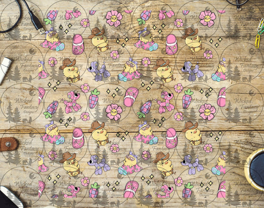 UVDTF Western Easter Chicks 20oz 30oz 10"x10" Element