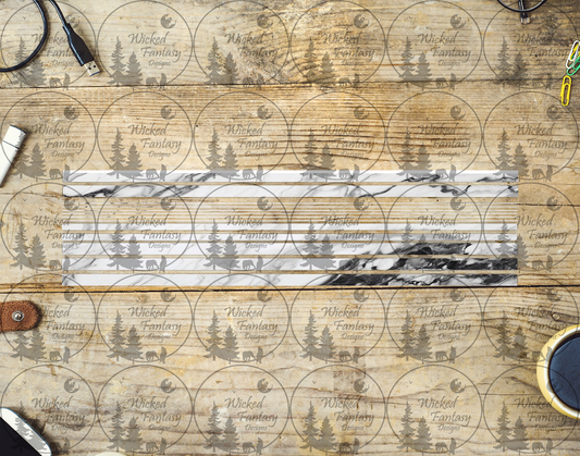 UVDTF White Marble 12"long  Narrow Striping Element