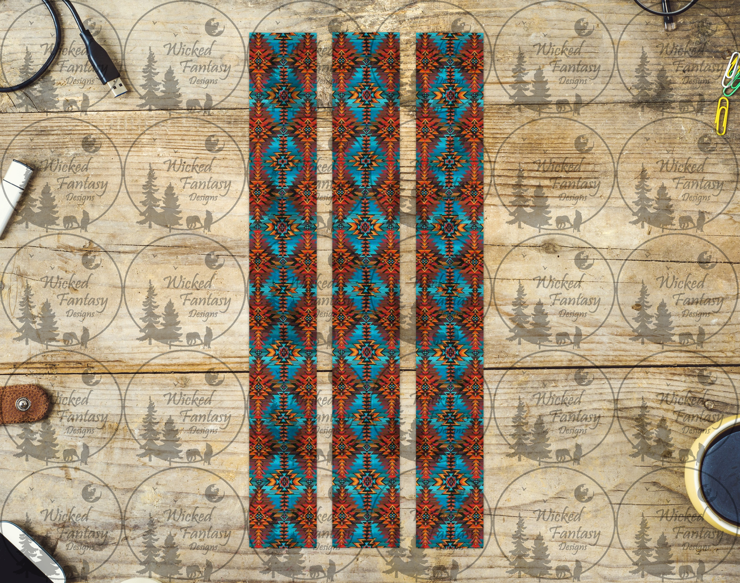 UVDTF Wide Aztec Western Southwestern Striping 12" element