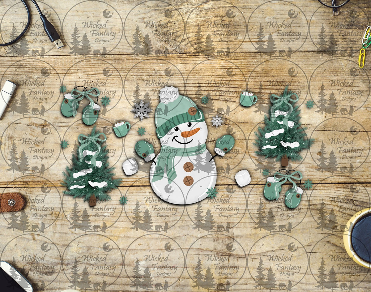 UVDTF Green Snowman 16oz 40oz