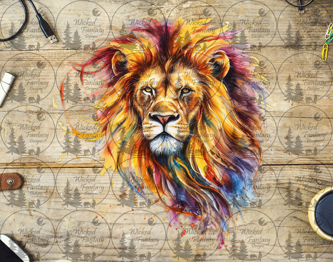 UVDTF Regal Lion with Flowing Mane