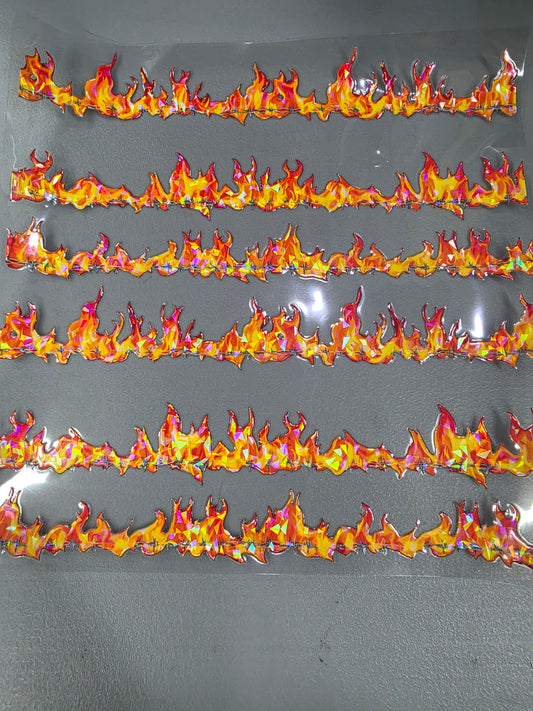 UVDTF Shattered Holographic Barbwire Flames 11"x11"