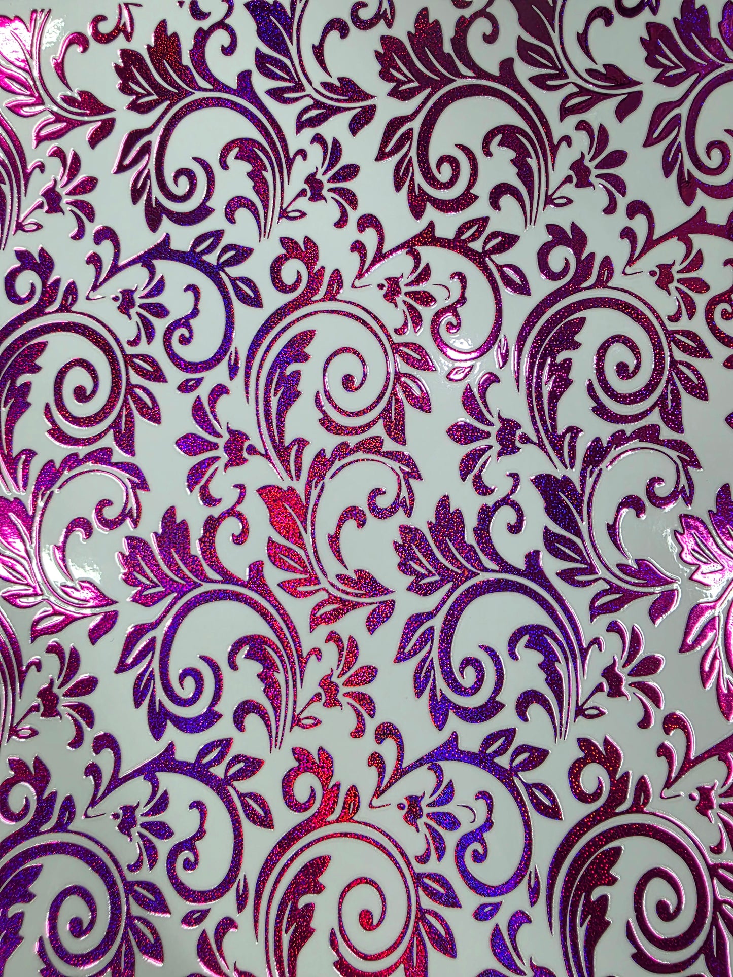 UVDTF Prism Holographic Pink Purple Tooled Leather 11"x11"