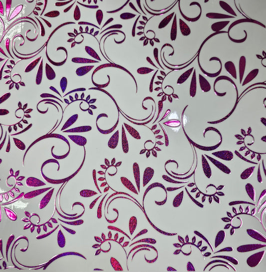 UVDTF Prism Holographic Pink Purple Modern Filagree  11"x11"