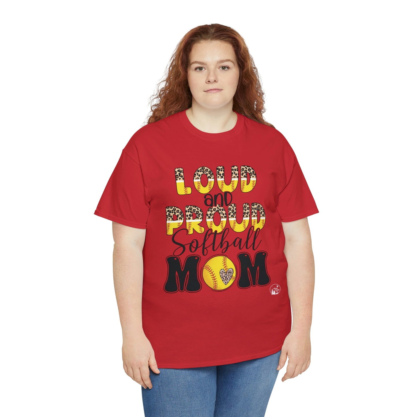 Loud and Proud Softball Mom Unisex Heavy Cotton Tee