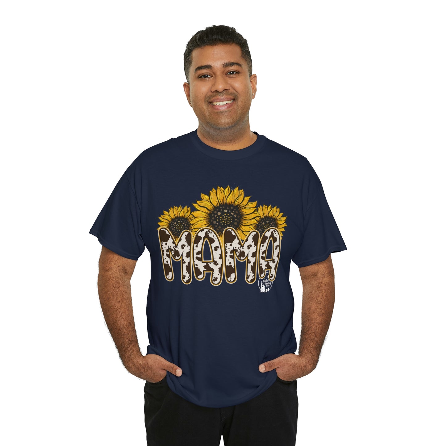 Mama Sunflower Cow Hide Match Mini Me Heavy Cotton Tee