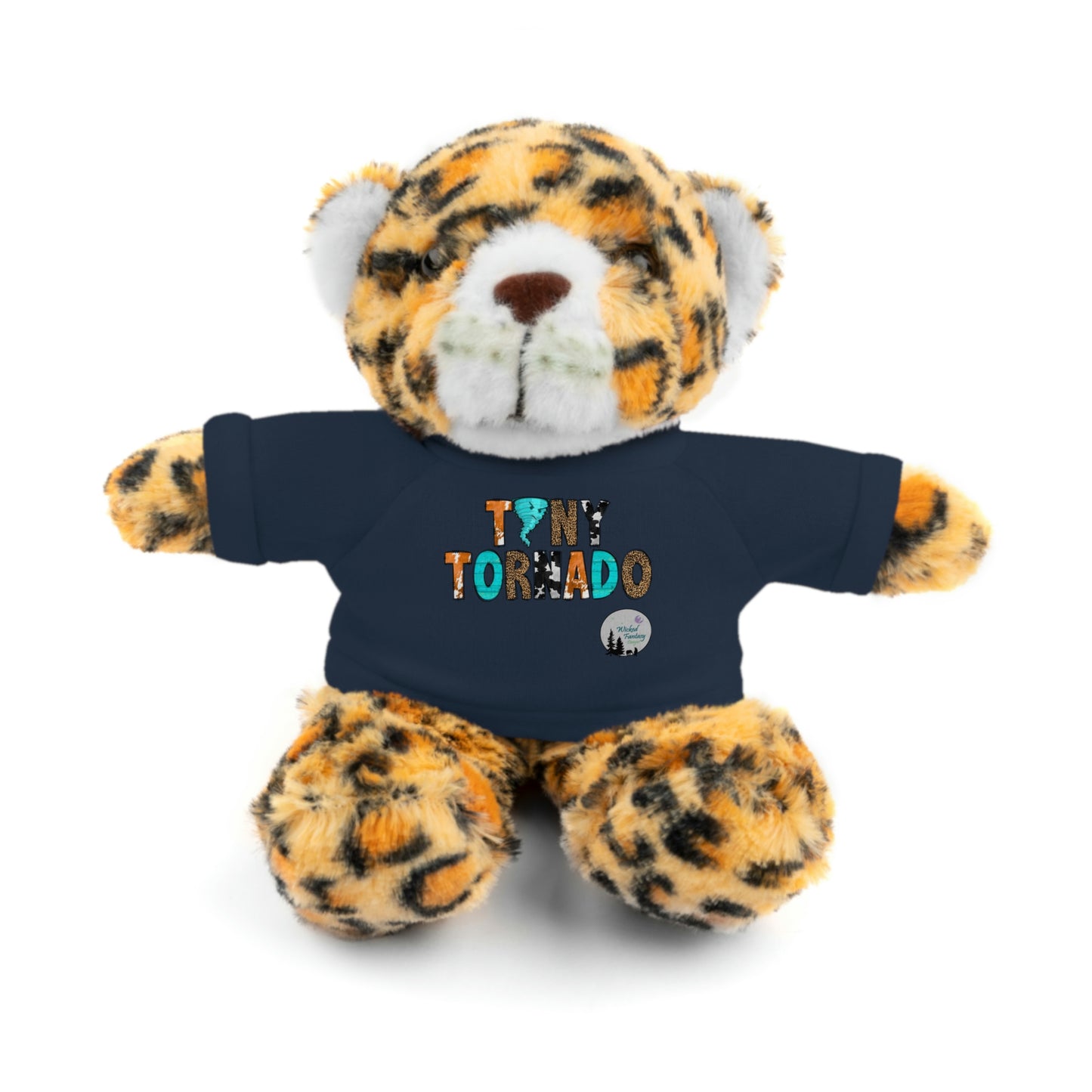 Mini Me Matching Hello Tiny Little Tornado Cow Print Leopard Print  Stuffed Animals with Tee