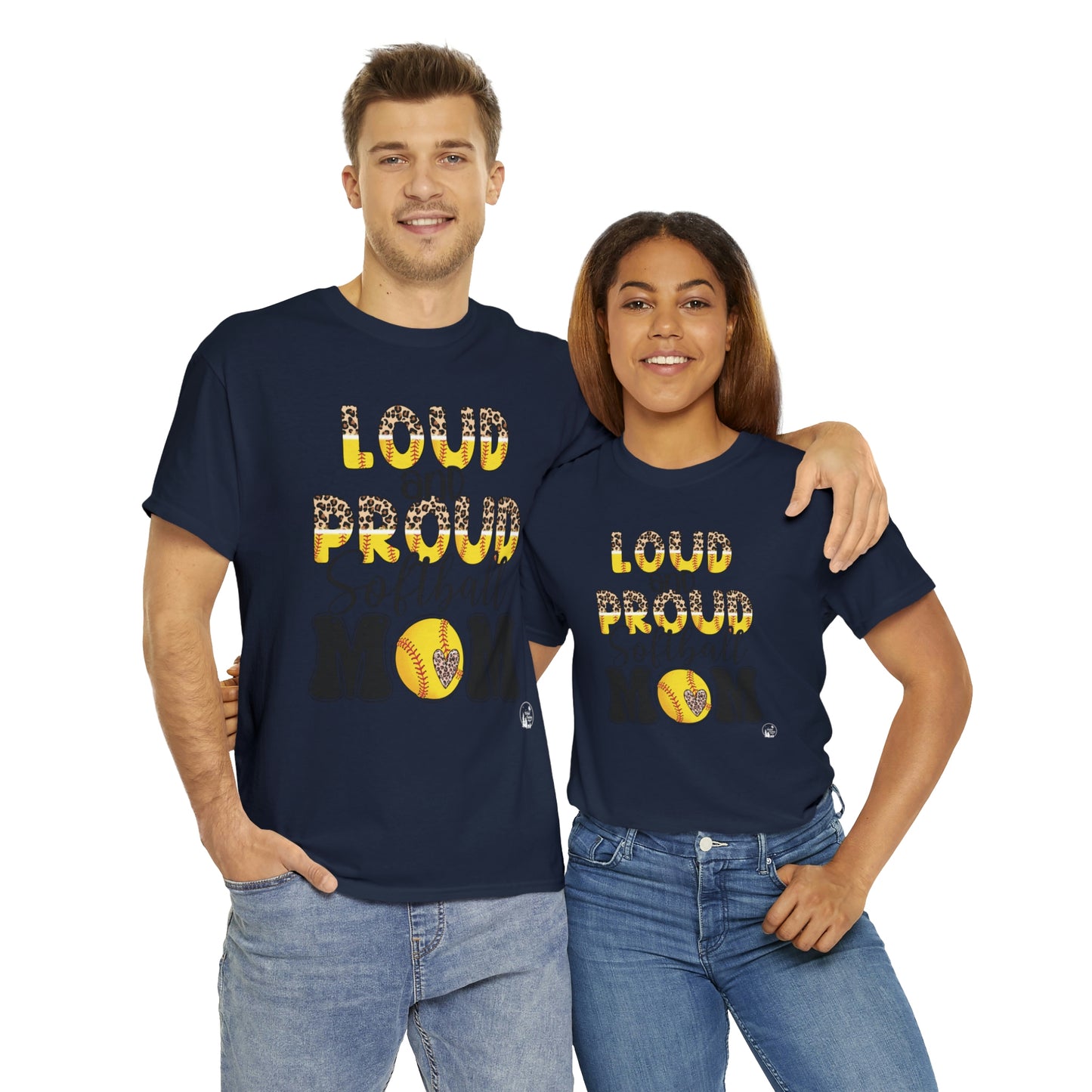 Loud and Proud Softball Mom Unisex Heavy Cotton Tee