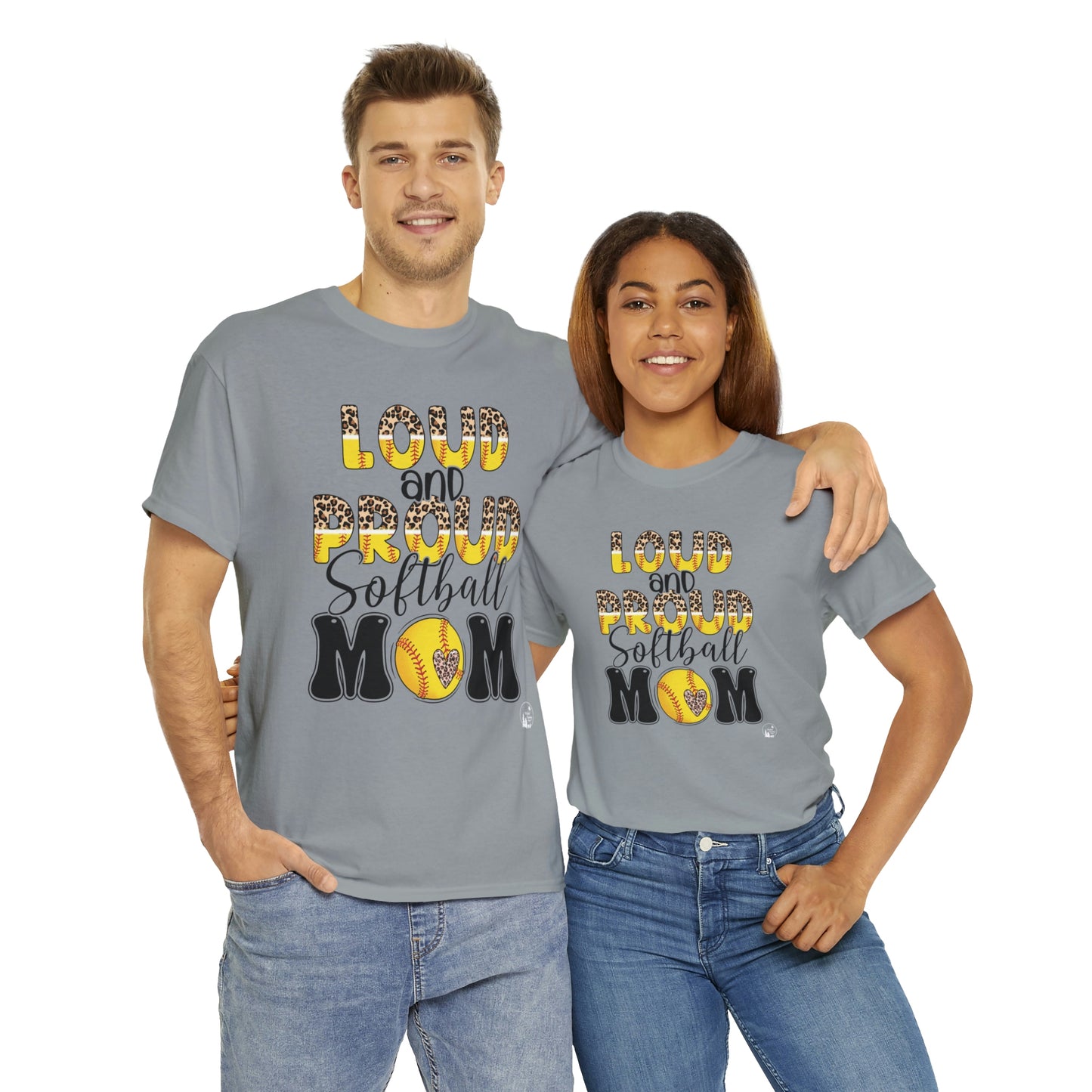 Loud and Proud Softball Mom Unisex Heavy Cotton Tee