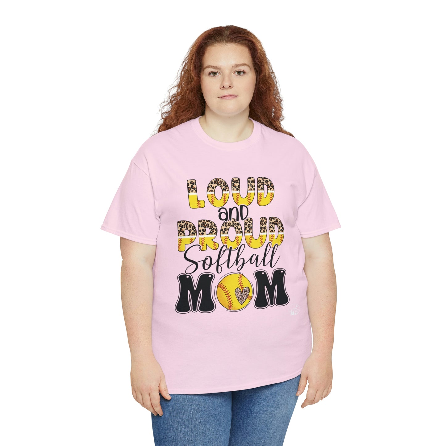 Loud and Proud Softball Mom Unisex Heavy Cotton Tee