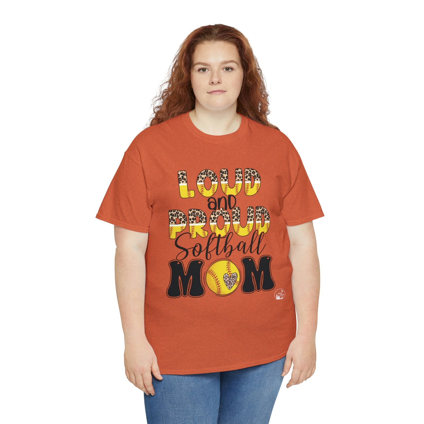 Loud and Proud Softball Mom Unisex Heavy Cotton Tee