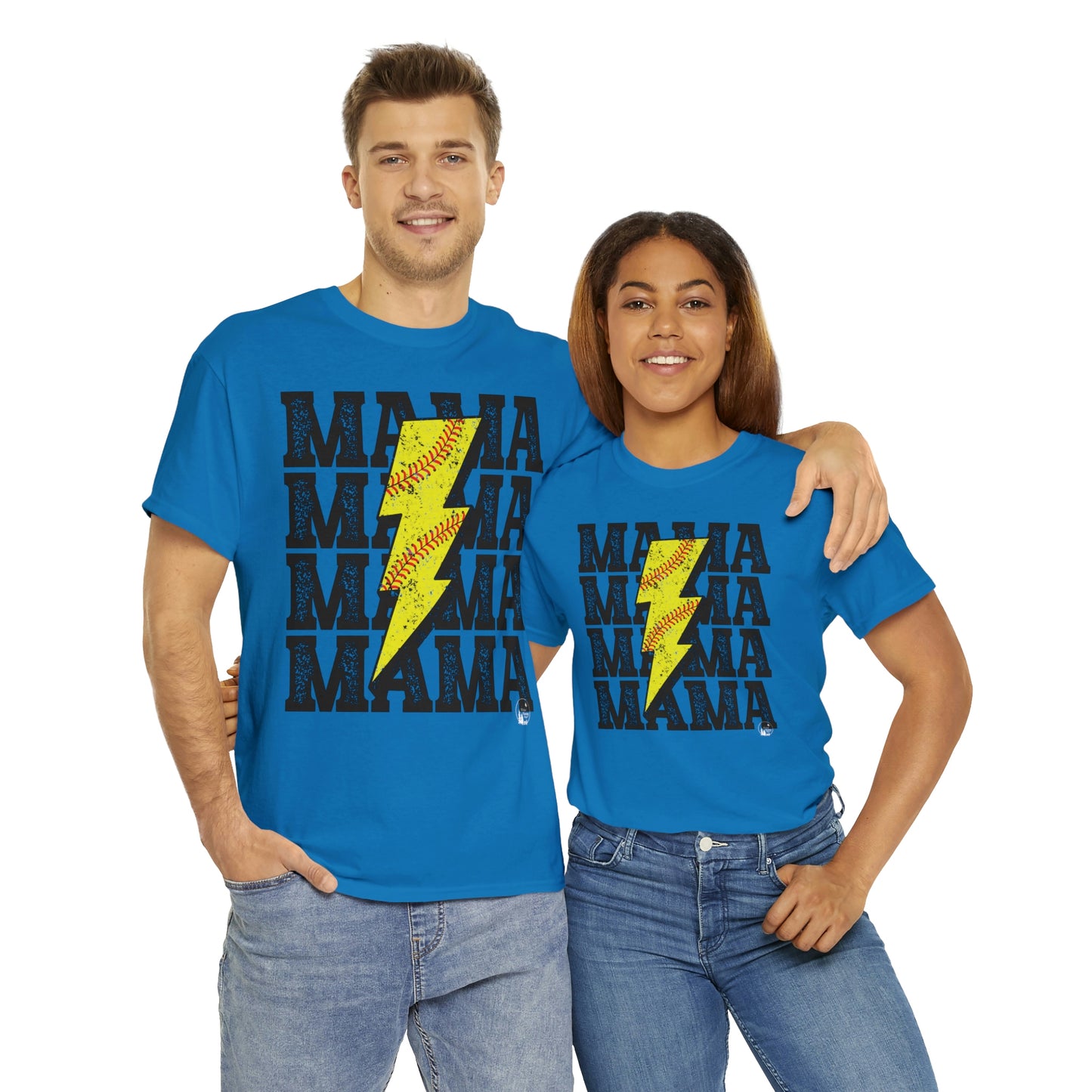 Softball Mama Lightning Bolt Unisex Heavy Cotton Tee