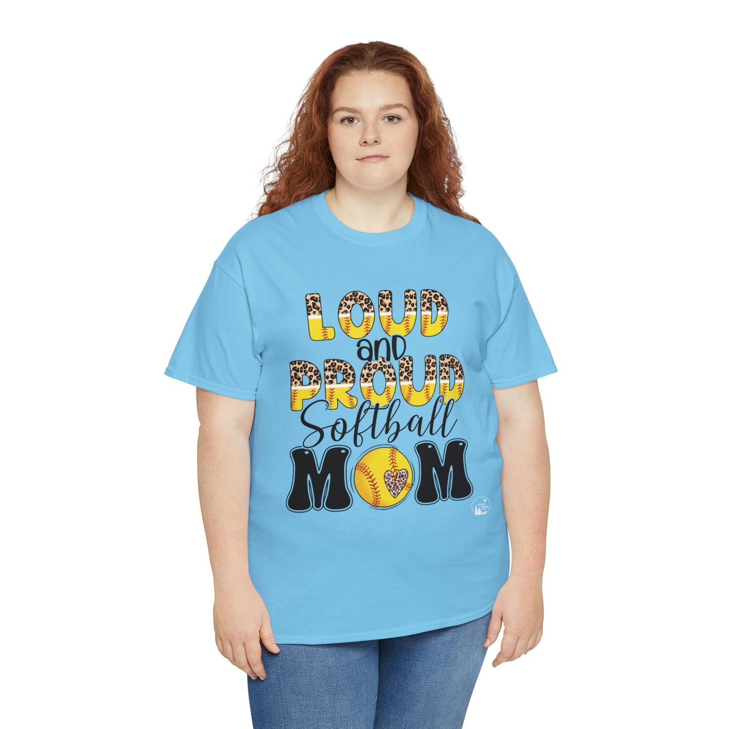 Loud and Proud Softball Mom Unisex Heavy Cotton Tee