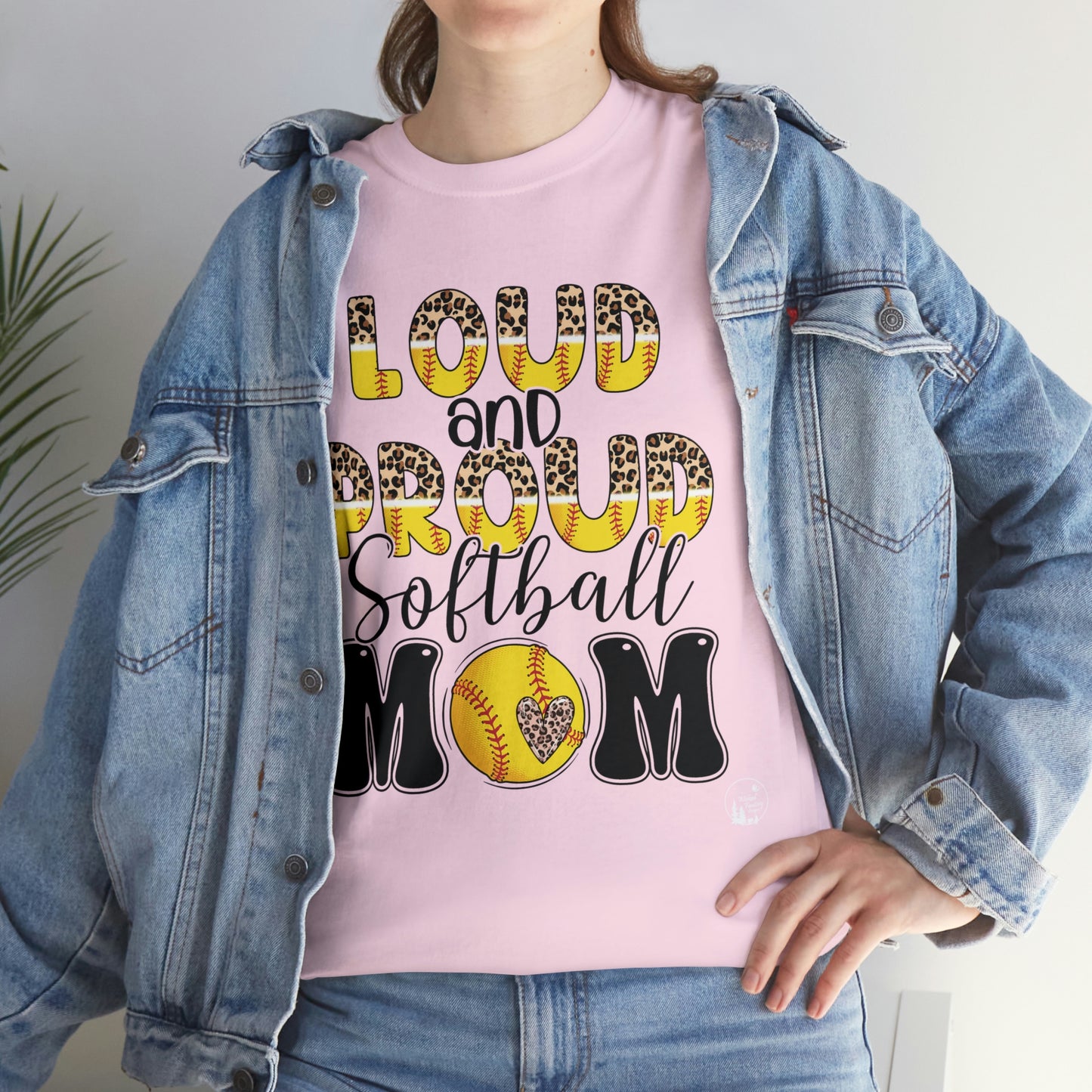 Loud and Proud Softball Mom Unisex Heavy Cotton Tee