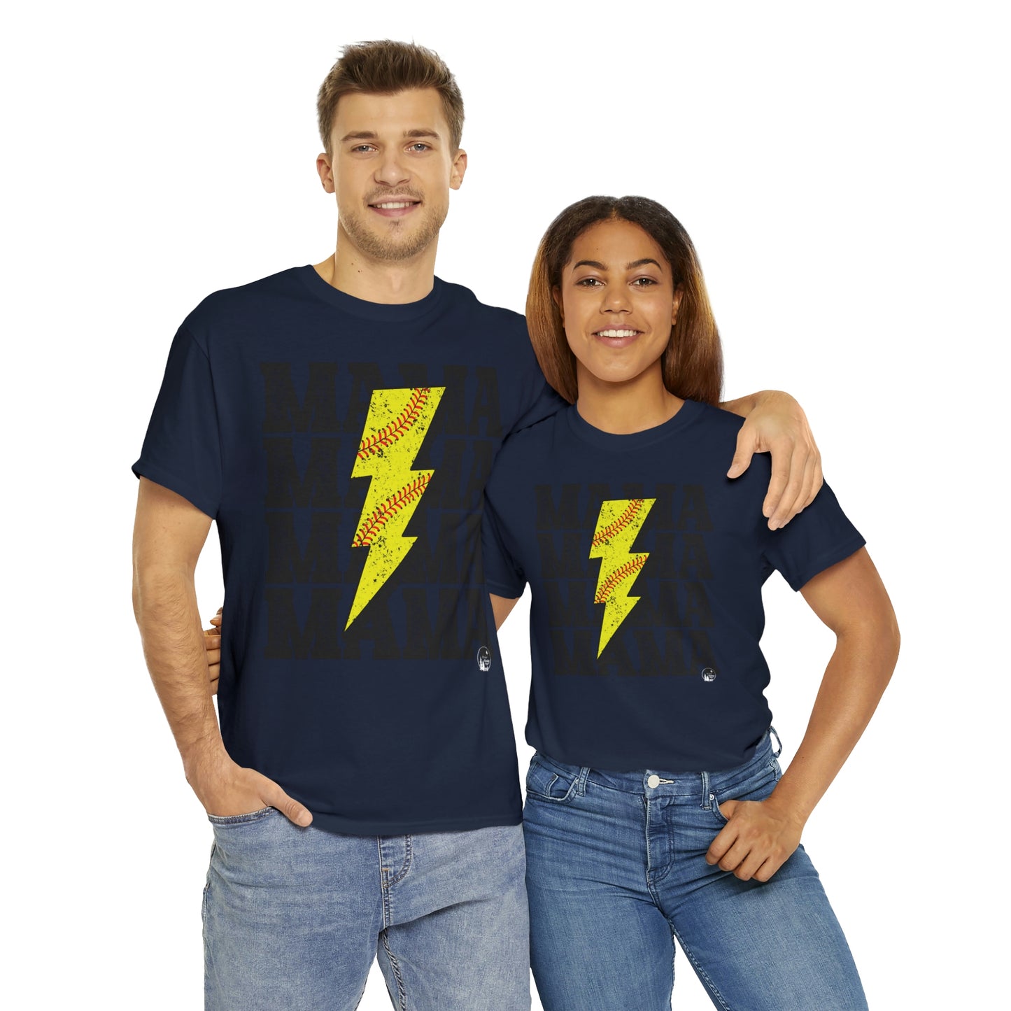 Softball Mama Lightning Bolt Unisex Heavy Cotton Tee