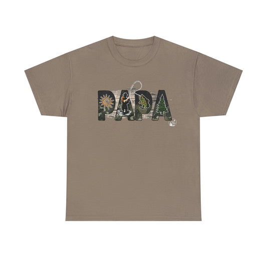 Papa Fishing Outdoors Camo Unisex Heavy Cotton Tee