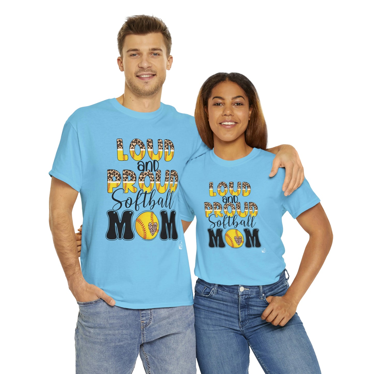 Loud and Proud Softball Mom Unisex Heavy Cotton Tee