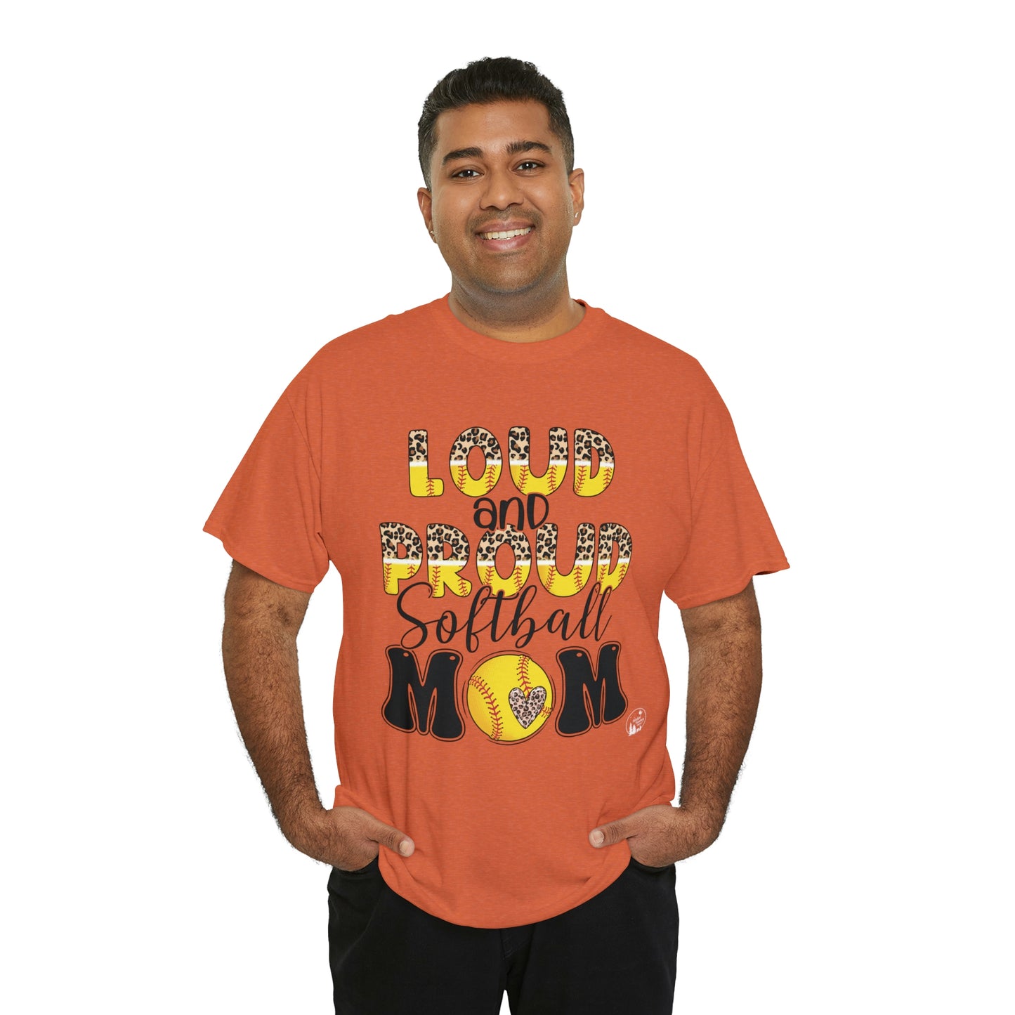 Loud and Proud Softball Mom Unisex Heavy Cotton Tee