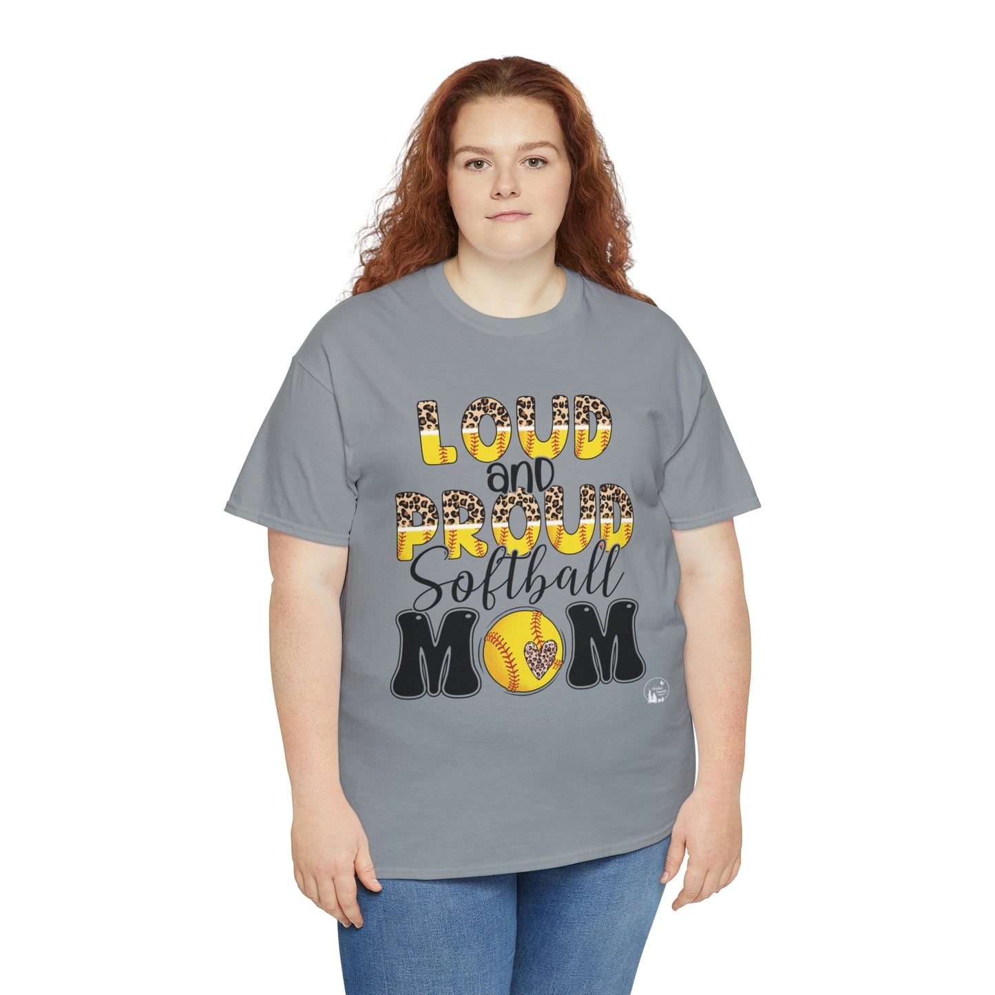 Loud and Proud Softball Mom Unisex Heavy Cotton Tee