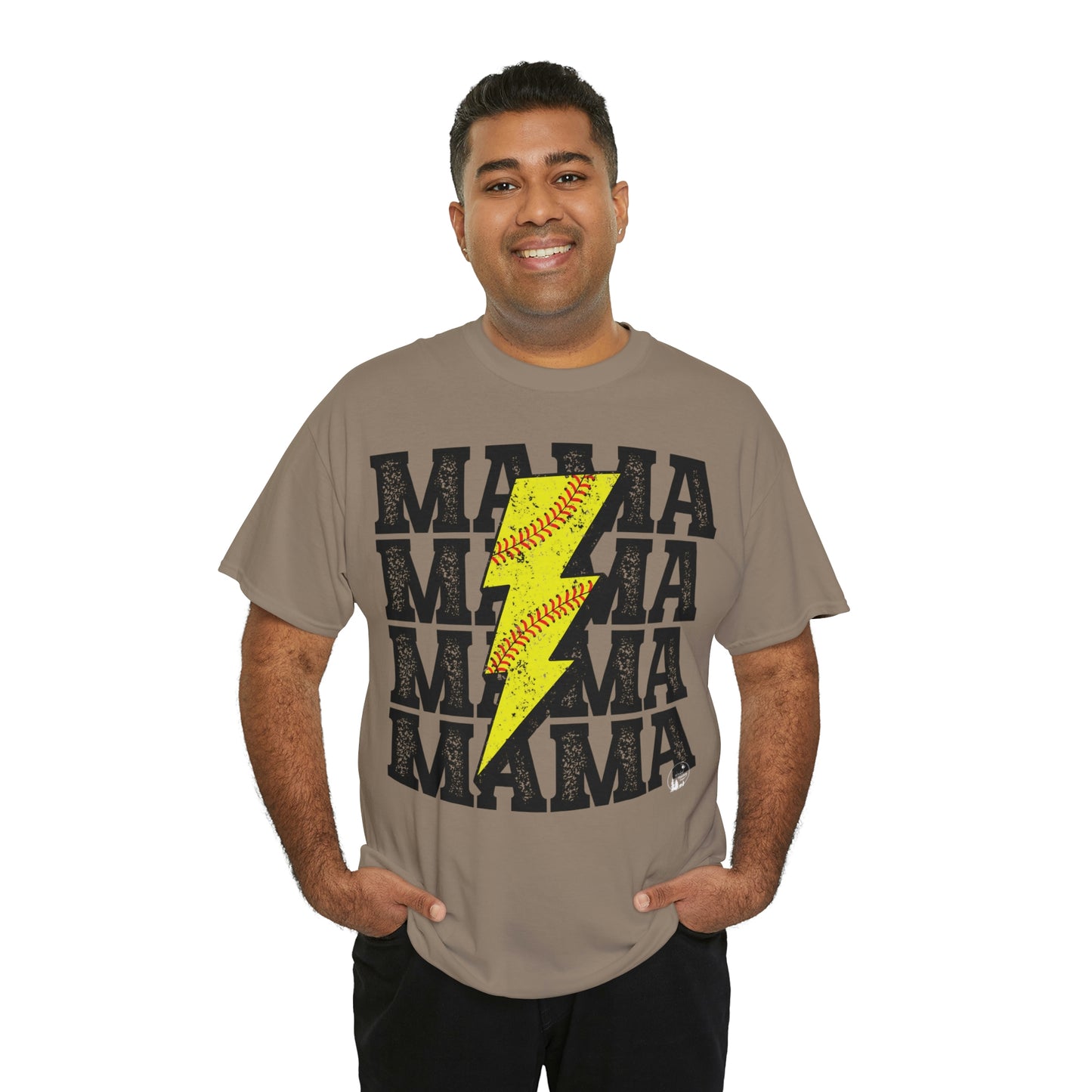 Softball Mama Lightning Bolt Unisex Heavy Cotton Tee