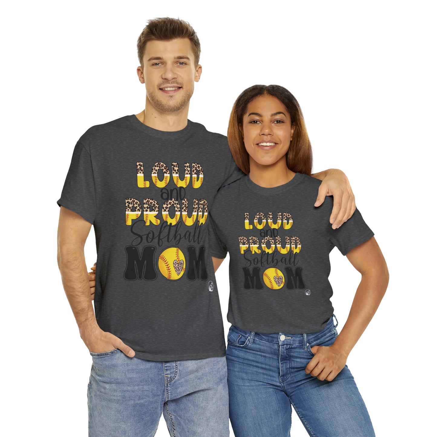 Loud and Proud Softball Mom Unisex Heavy Cotton Tee