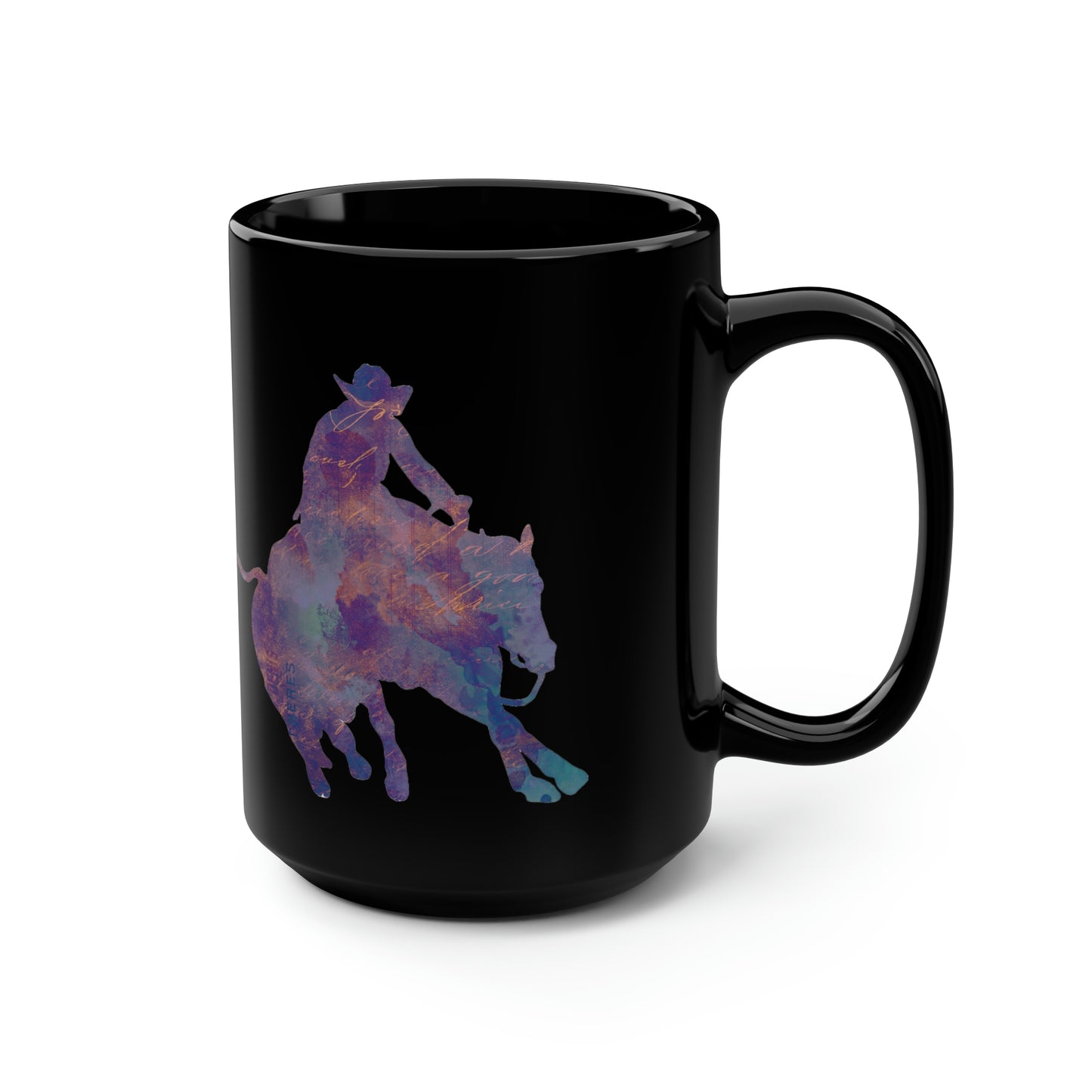 Reined Cow Horse Rustic Teal Horse Mug, coffee tea black mug 15oz