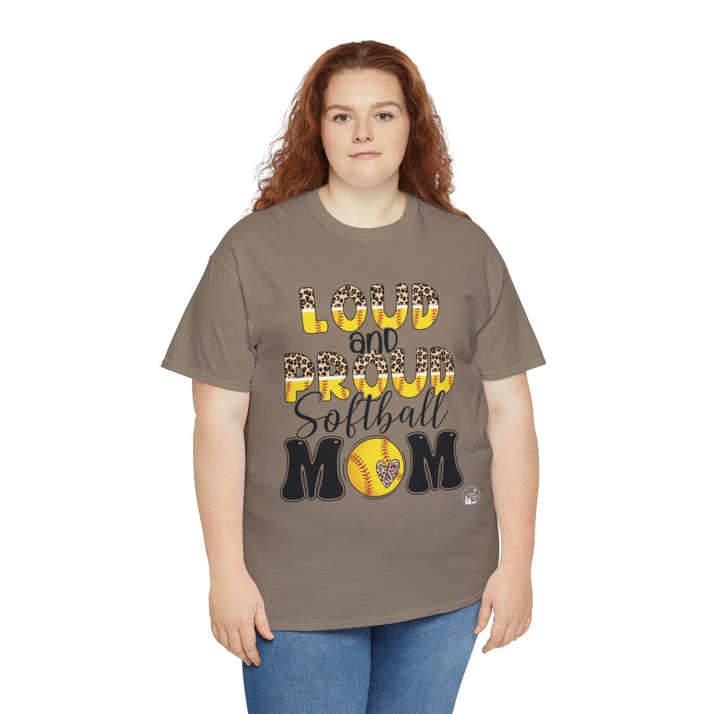 Loud and Proud Softball Mom Unisex Heavy Cotton Tee