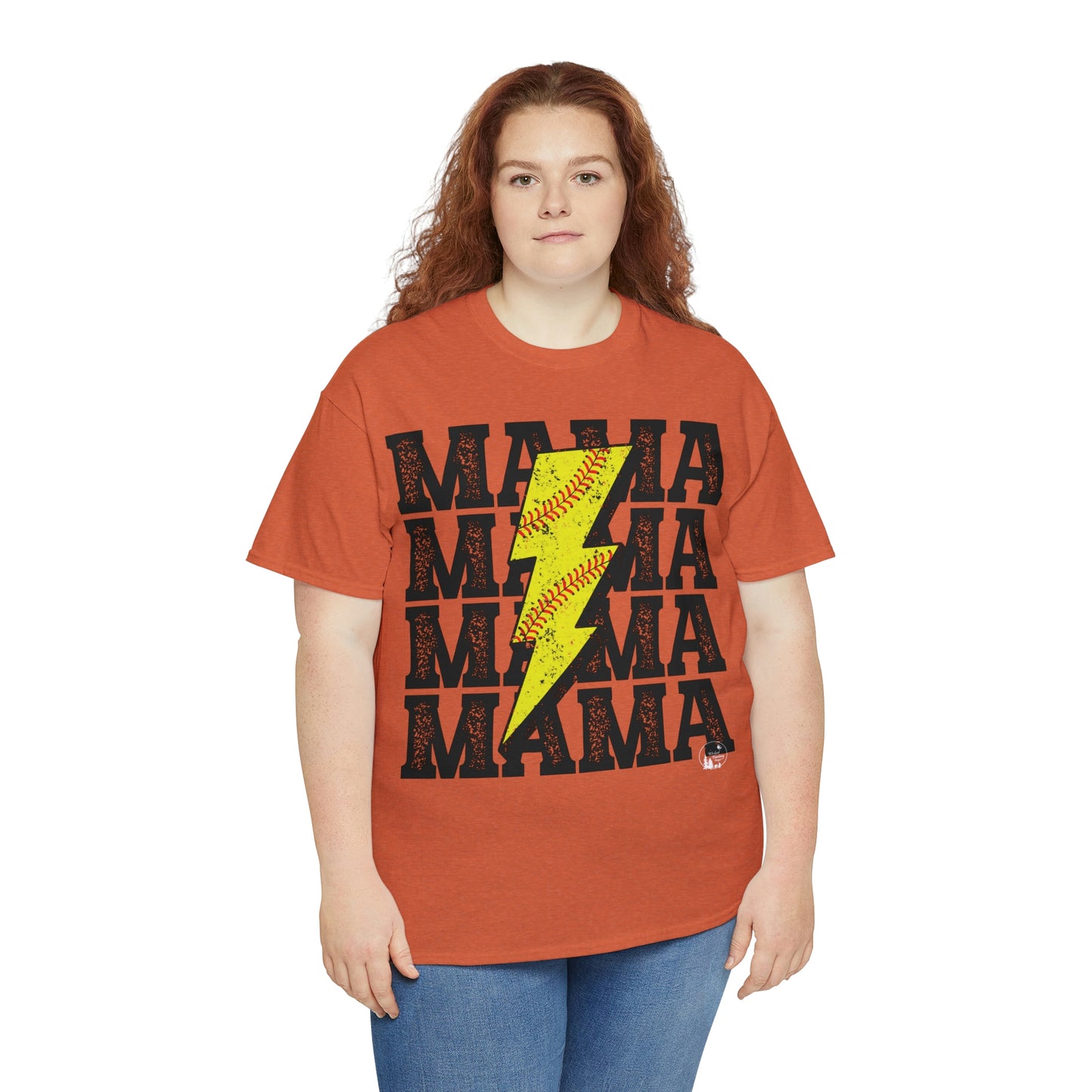 Softball Mama Lightning Bolt Unisex Heavy Cotton Tee