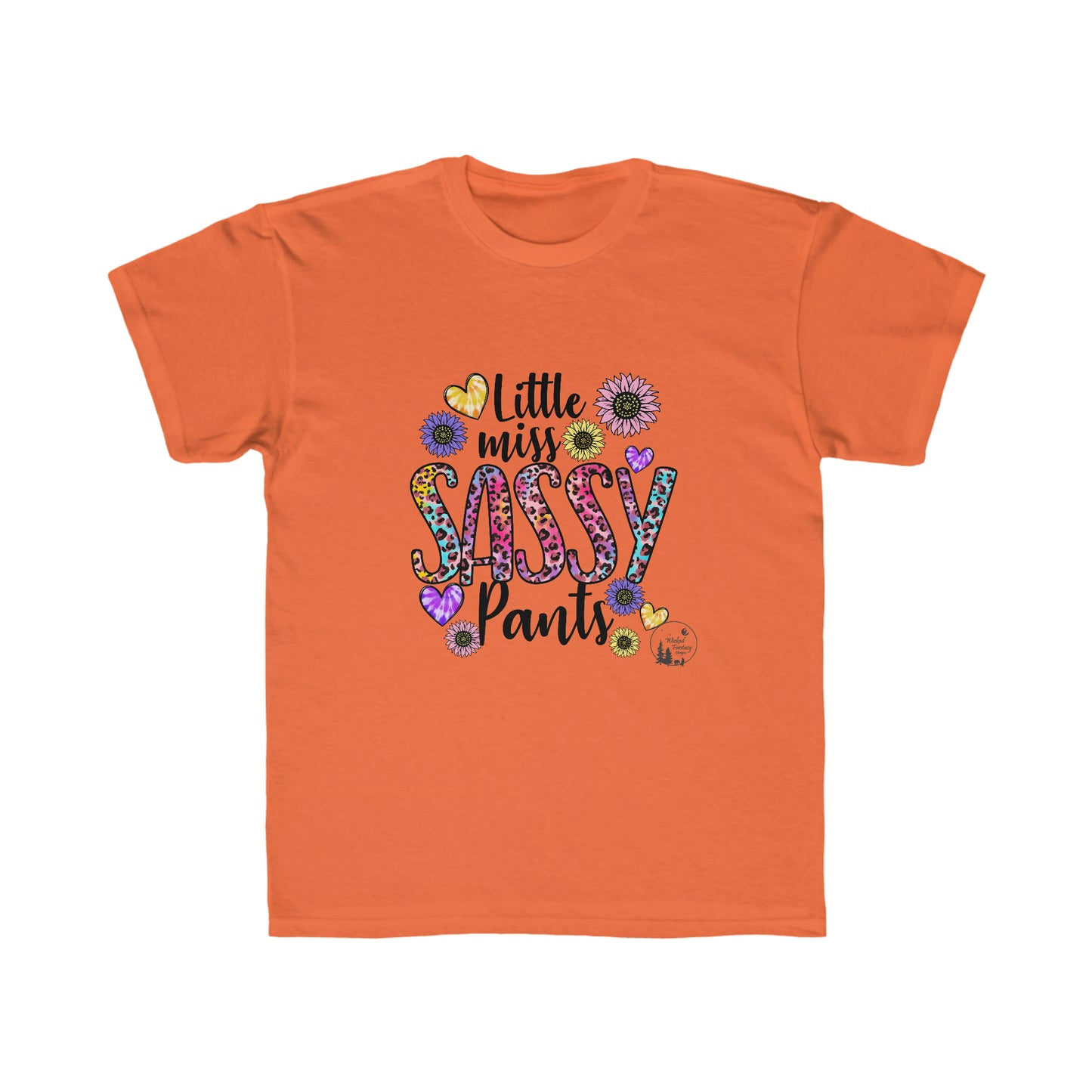 Little Miss Sassy Pants Leopard Print Kids Regular Fit Tee