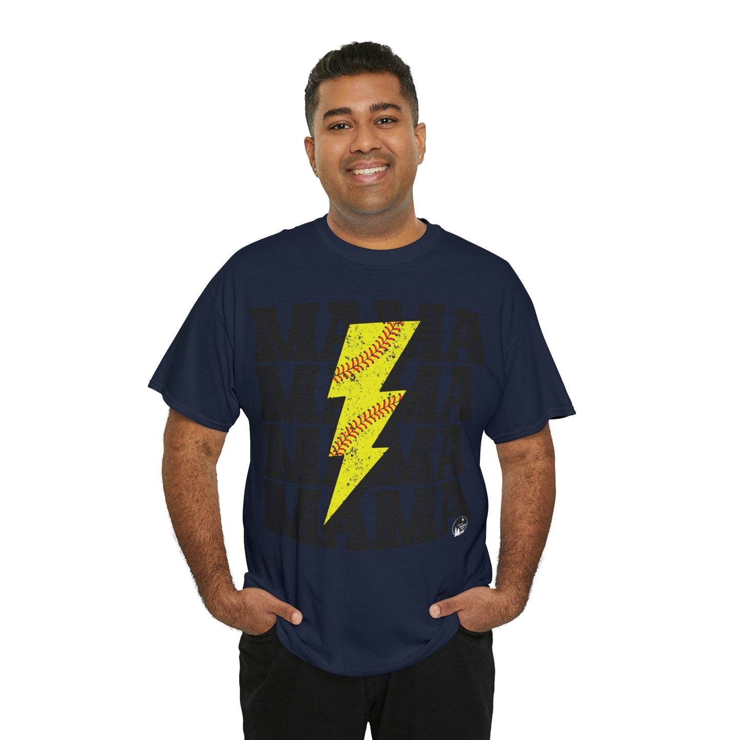 Softball Mama Lightning Bolt Unisex Heavy Cotton Tee