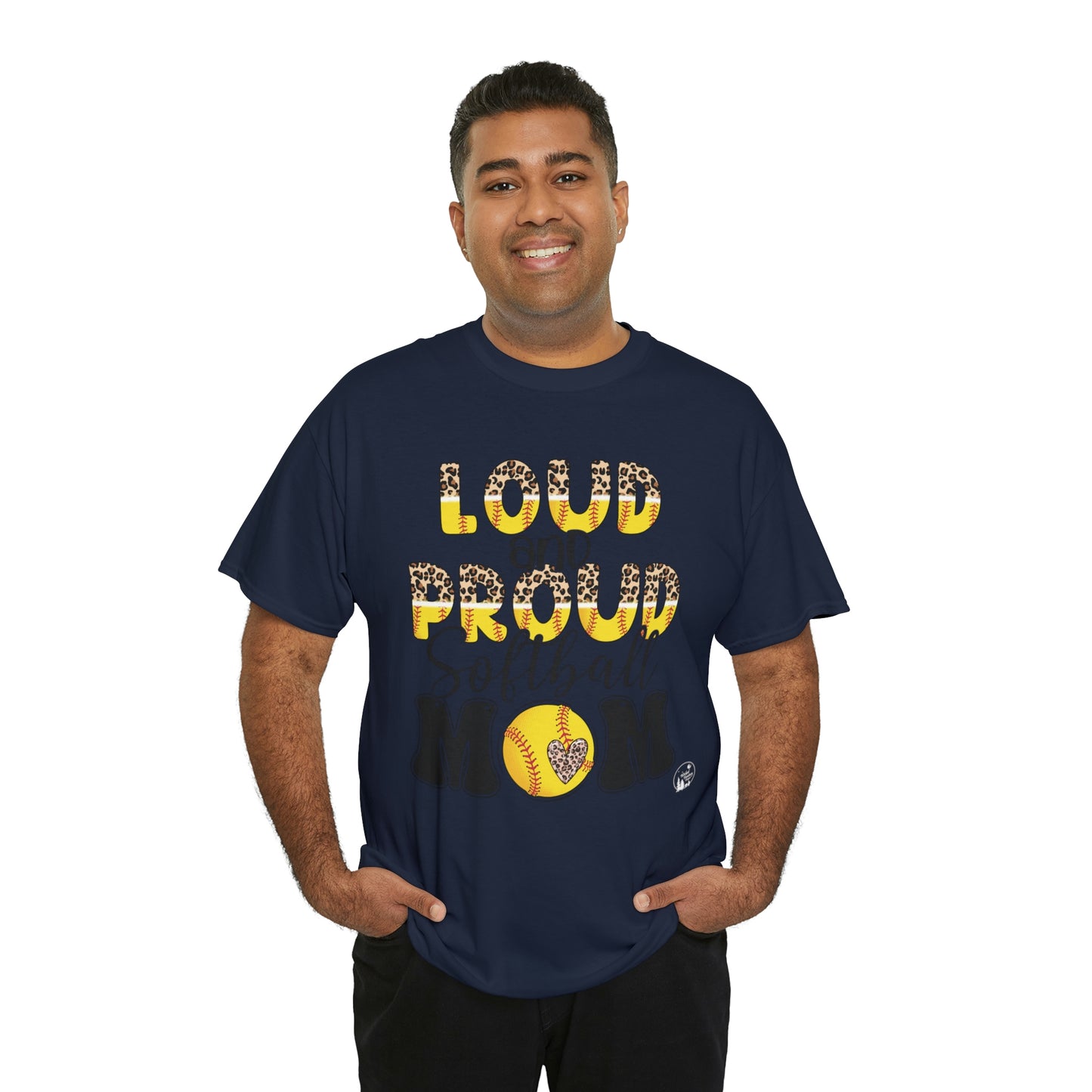 Loud and Proud Softball Mom Unisex Heavy Cotton Tee