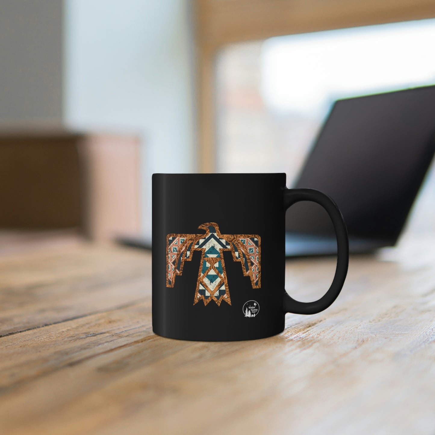 Southwestern Native American Thunderbird Western 11oz Black Mug