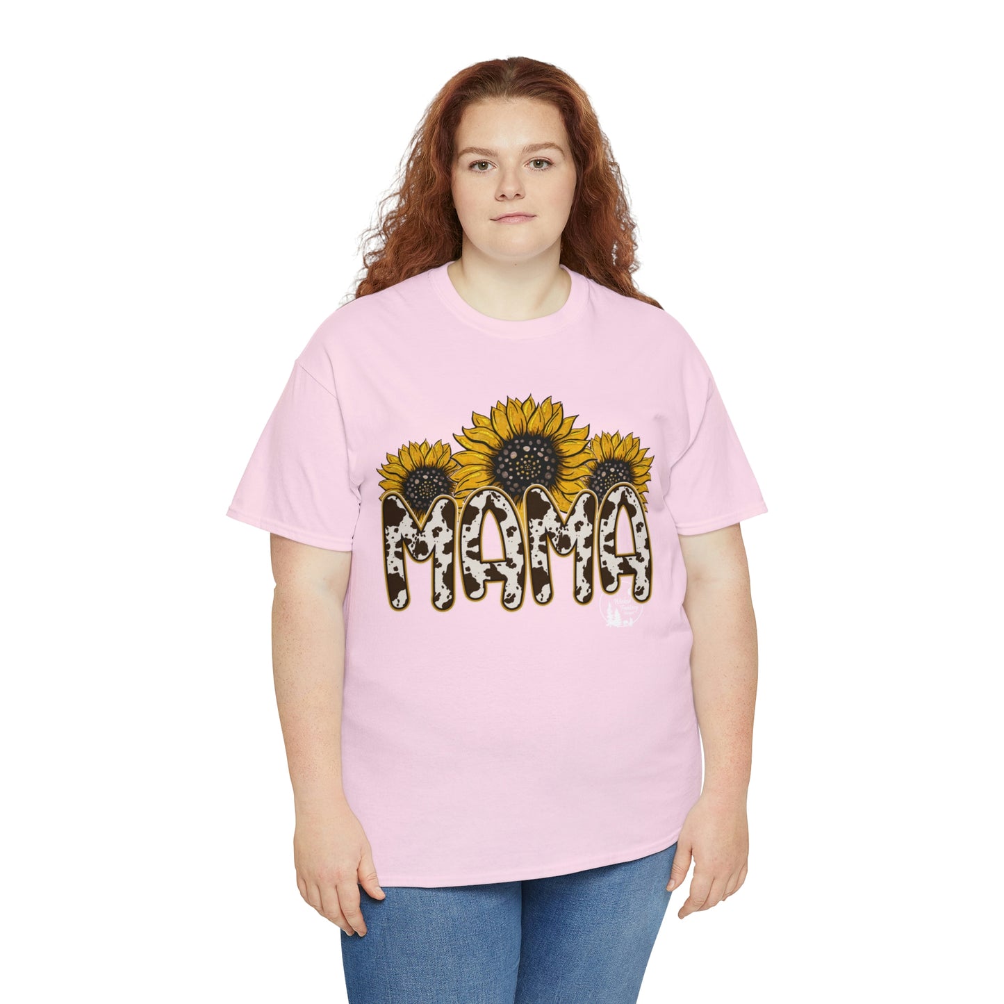 Mama Sunflower Cow Hide Match Mini Me Heavy Cotton Tee