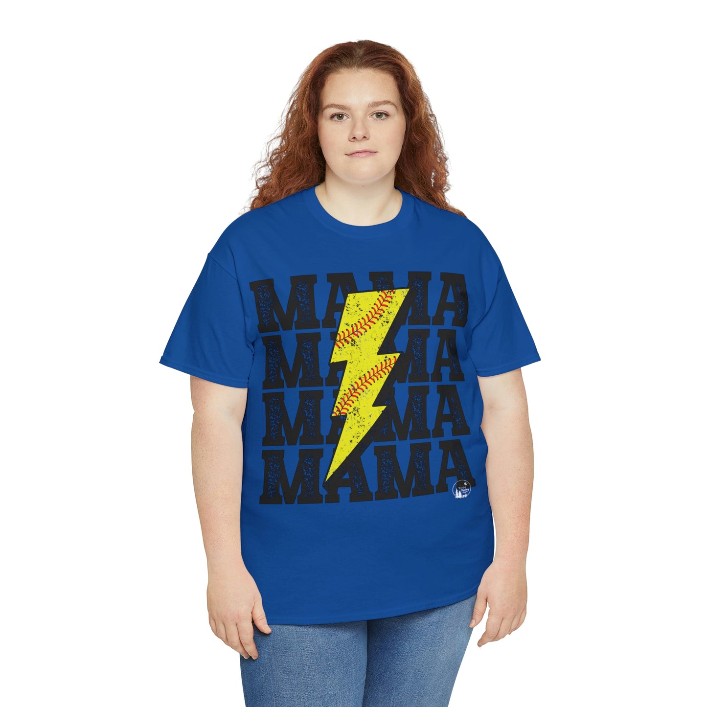 Softball Mama Lightning Bolt Unisex Heavy Cotton Tee