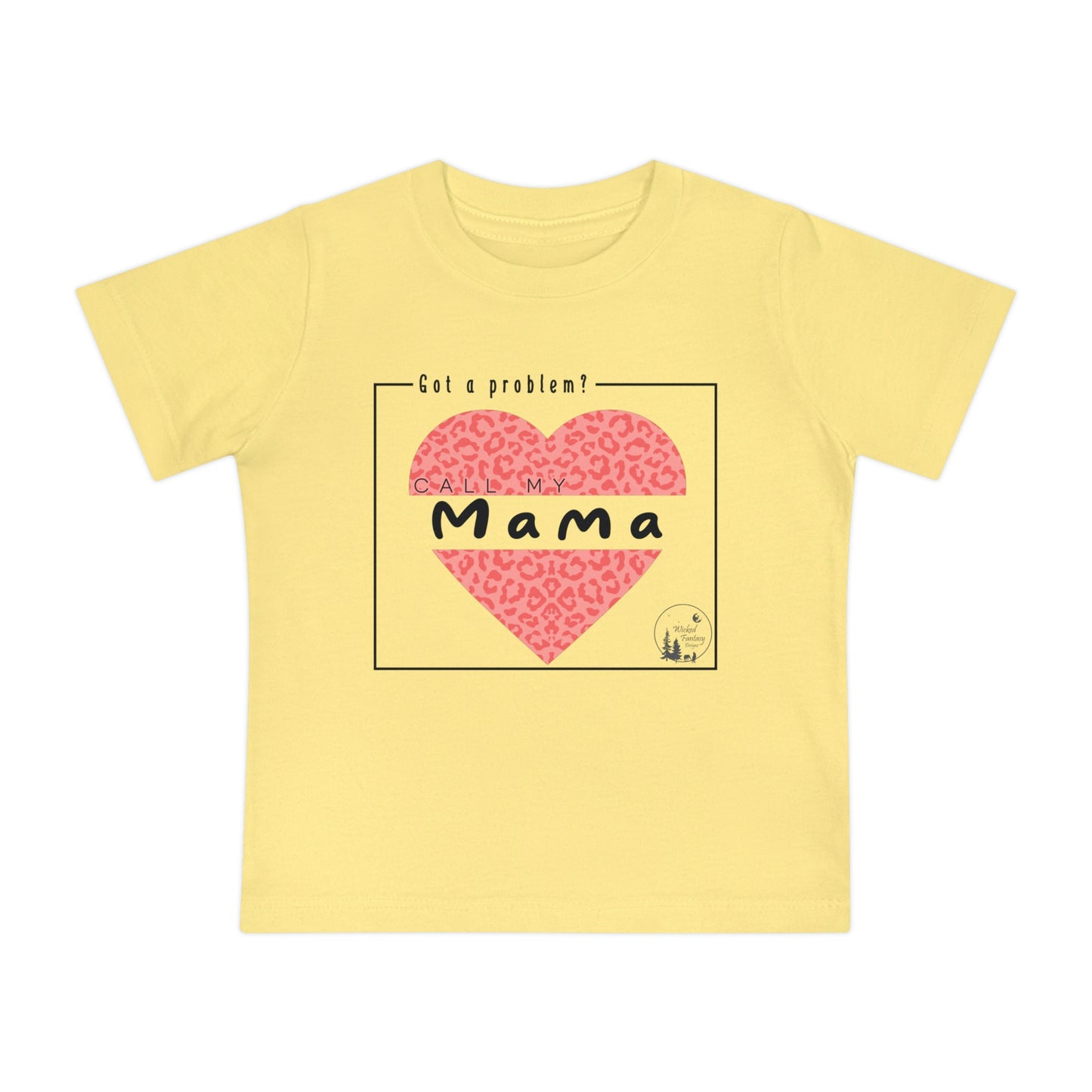 Got a Problem Call My Mama Leopard Print Heart Baby Short Sleeve T-Shirt